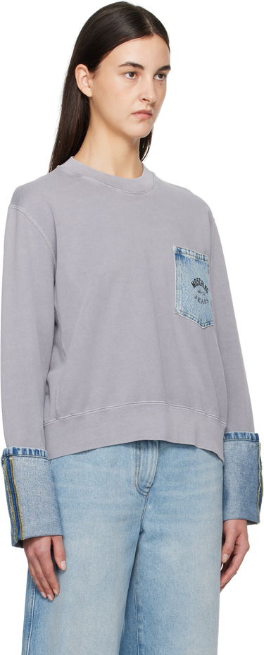 Sveter Moschino Moschino Jeans Denim Detail Sweatshirt Šedá | 251K11709, 1