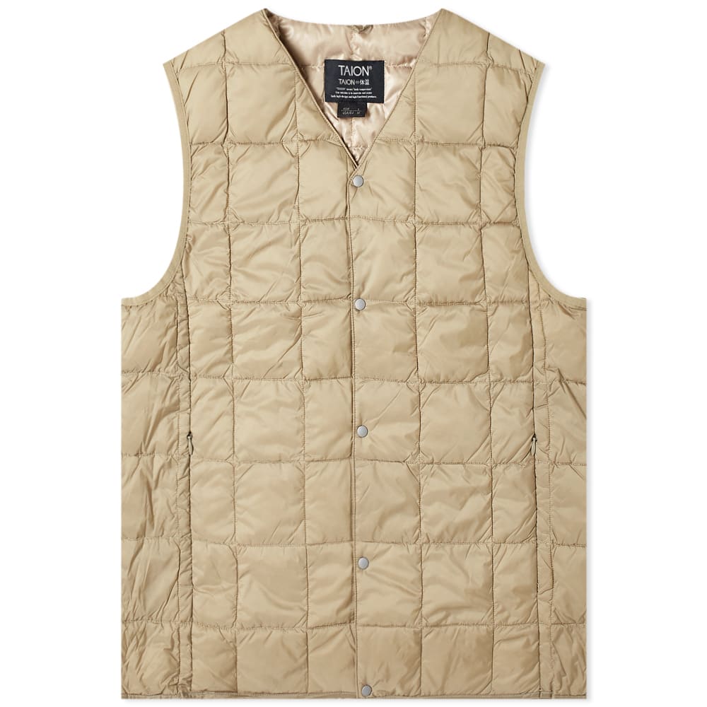 Vesta TAION V-Neck Down Vest Béžová | TAION-001-KHA, 0