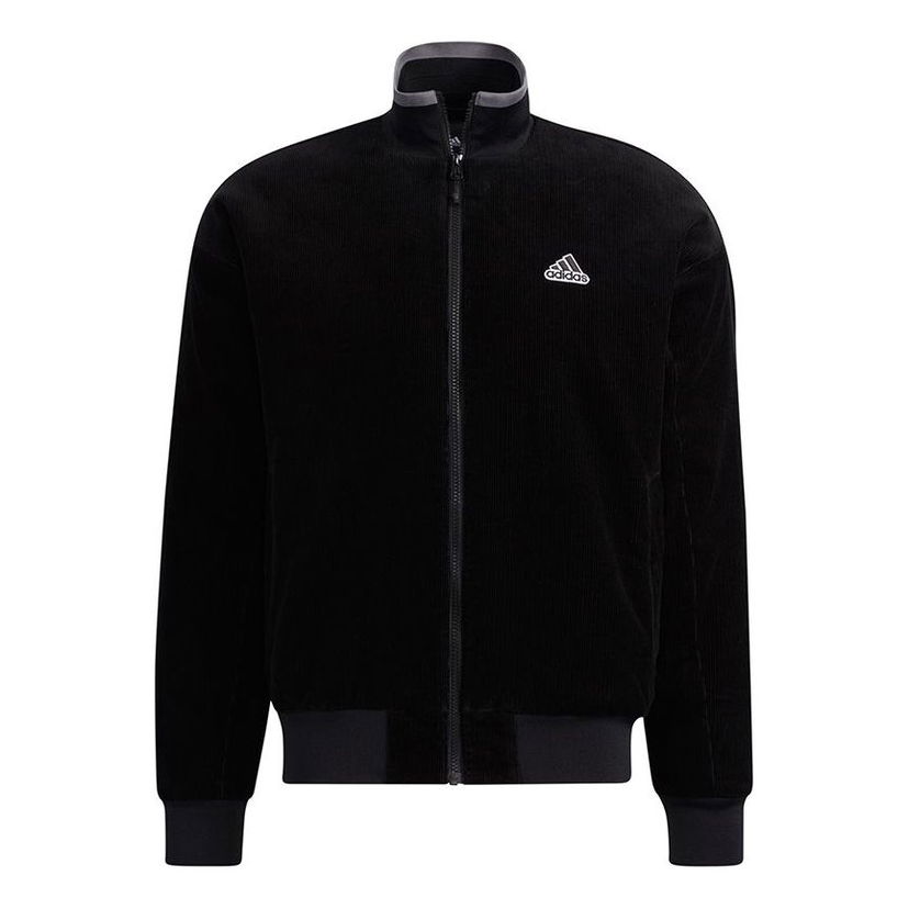 Bomber bunda adidas Originals Corduroy Stand Collar Jacket Čierna | HD0360