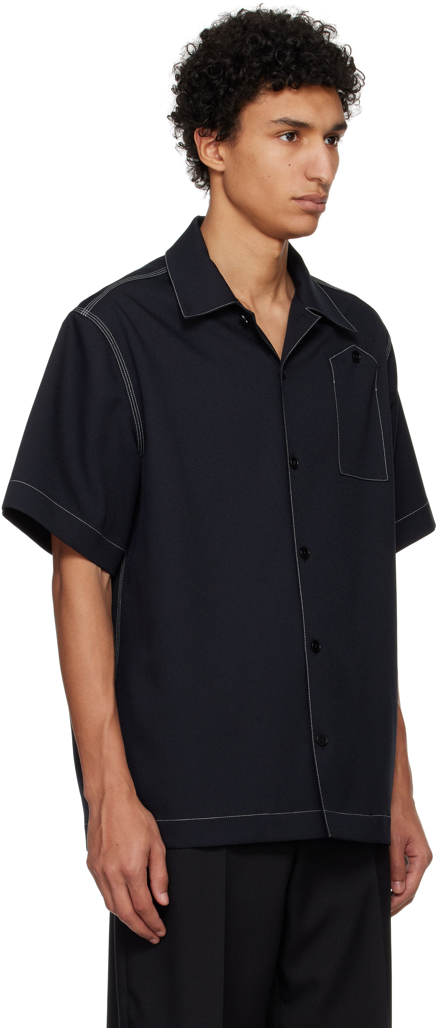 Košeľa Jil Sander Jil Sander Twill Camp Collar Shirt Čierna | J22DL0307_J70001, 1