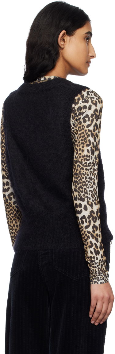 Sveter GANNI Ganni Tie-Front Knit Vest Čierna | K2514, 2