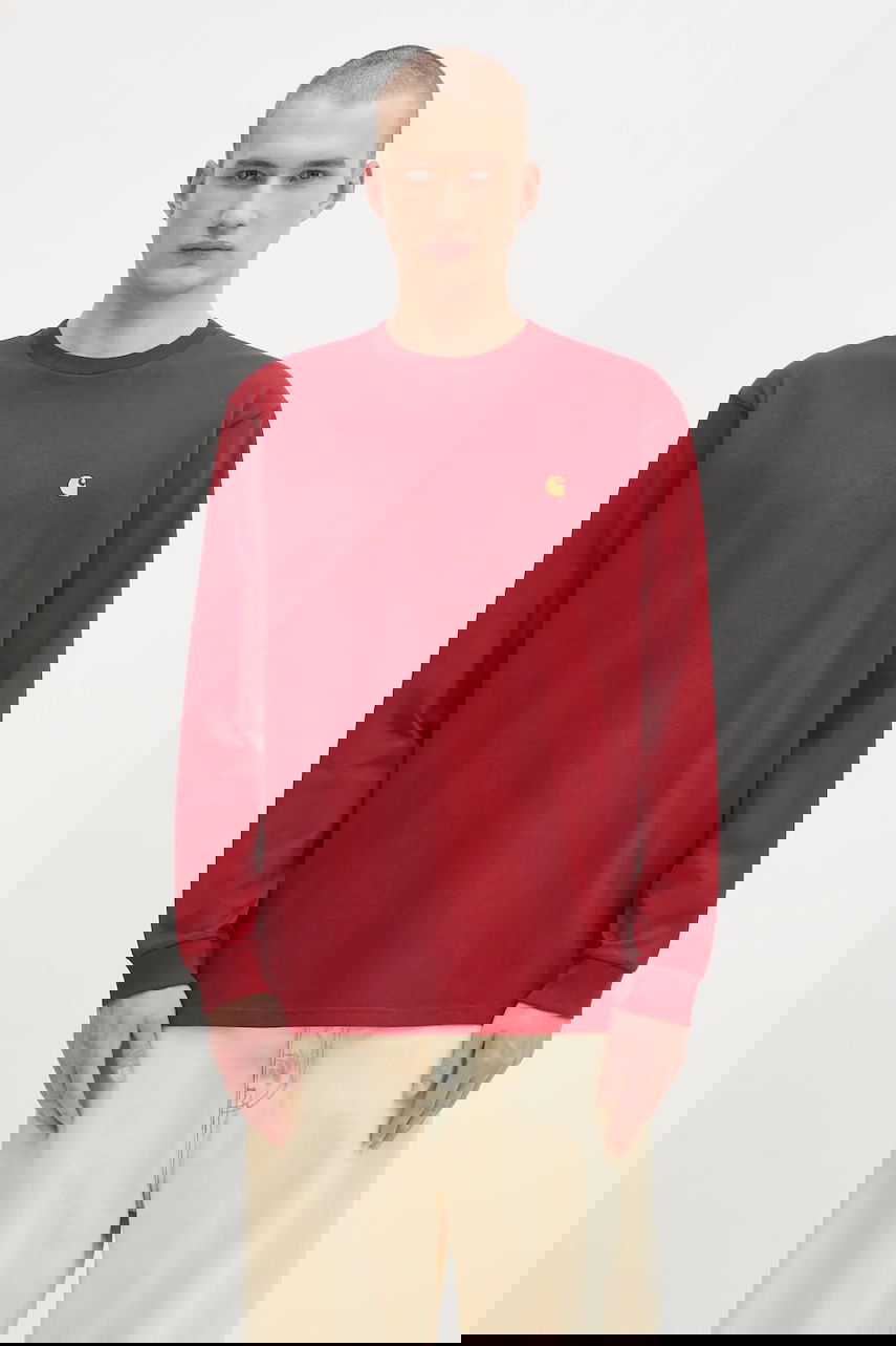 Tričko Carhartt WIP L/S Chase Long Sleeve T-Shirt Červená | I026392.30QXX, 0