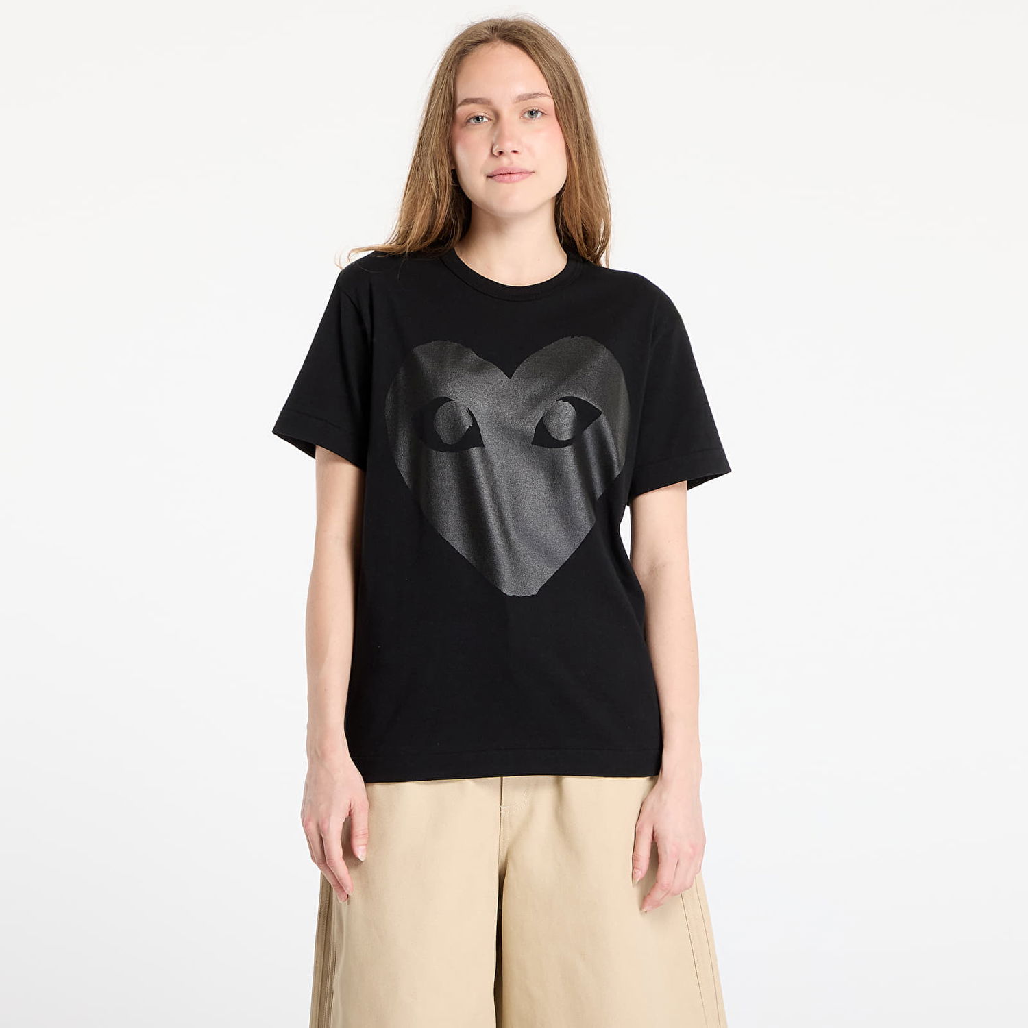 Tričko Comme des Garçons Comme des Garçons PLAY Logo Print Knit T-Shirt Čierna | AX-T190 BLACK, 0