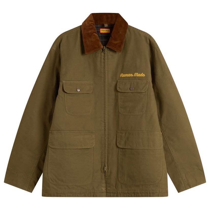 Bunda Human Made Hunting Jacket with Corduroy Collar and Utility Pockets Zelené | HM30JK021-OLV