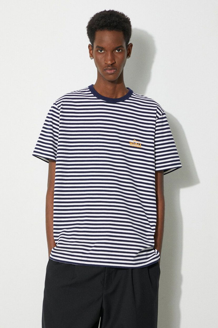 Tričko WOOLRICH Striped T-Shirt Modrá | CFWOTE0121MRUT3687