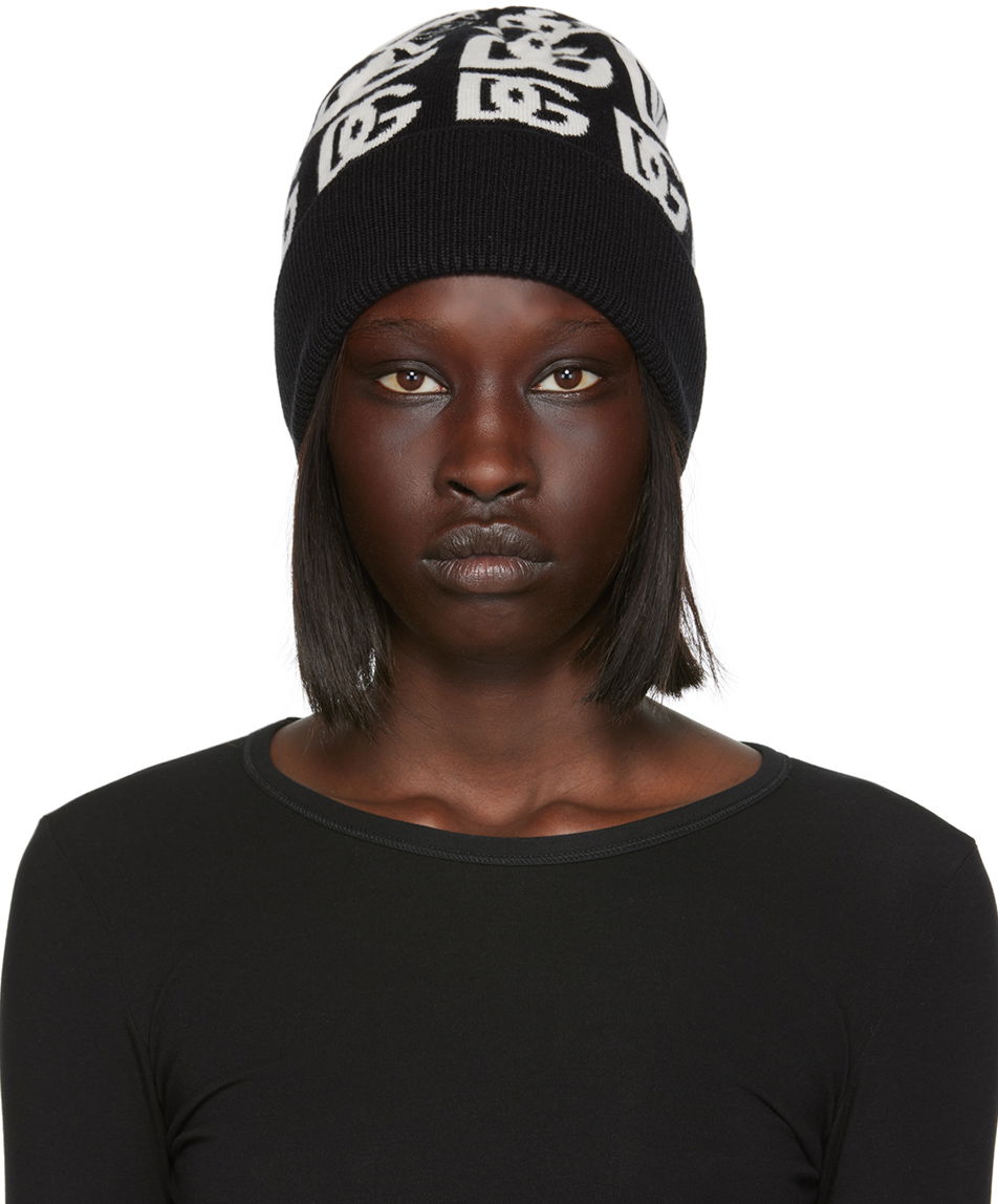 Kulicha Dolce & Gabbana Black & White Logo Beanie Čierna | FXI31T JAWP4, 0