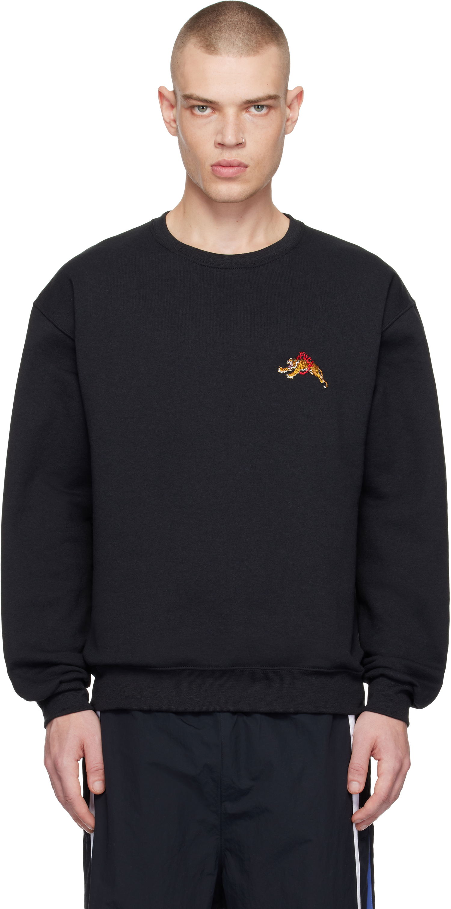 Mikina WACKO MARIA Crewneck Sweatshirt with Tiger Embroidery Čierna | 24FW-WMC-SS18, 0