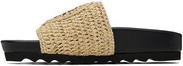 Tenisky a topánky Stella McCartney Elyse Raffia Logo Slides Čierna | 810387AFACL0, 2