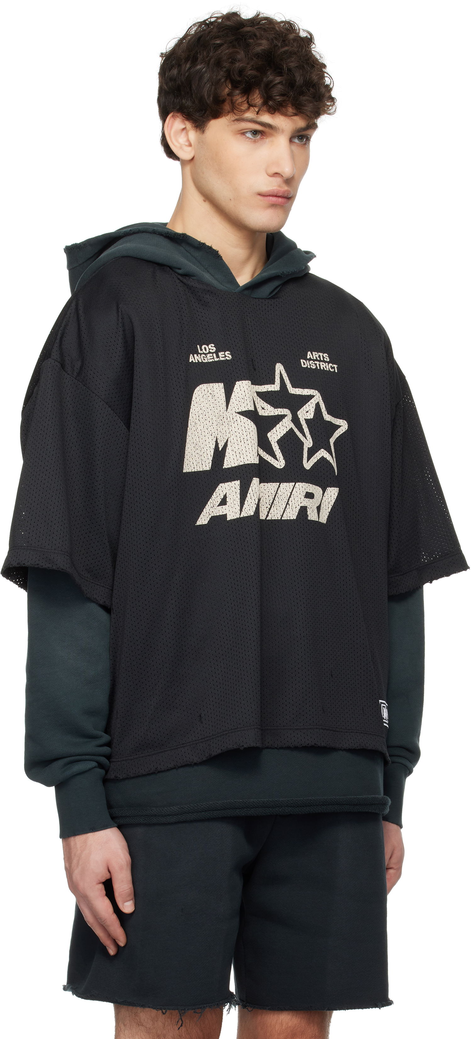 Dres AMIRI AMIRI MA Star Mesh Hoodie Čierna | AMJYHD1092, 1