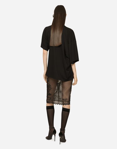 Tričko Dolce & Gabbana Asymmetrical Top With Cut-out Čierna | F8T21TFUGPSN0000, 2