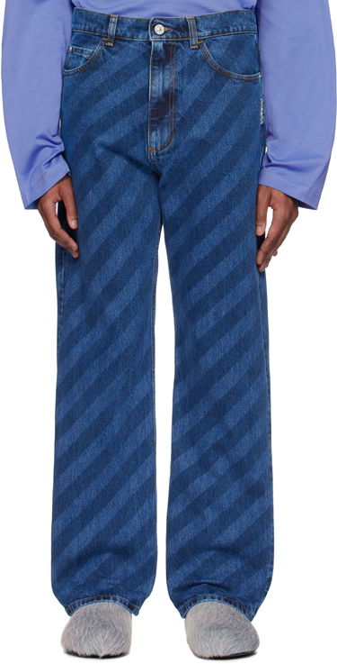 Džínsy Marni Marni Wide Leg Diagonal Stripe Jeans Modrá | PUJU0021A0 USCX36, 0