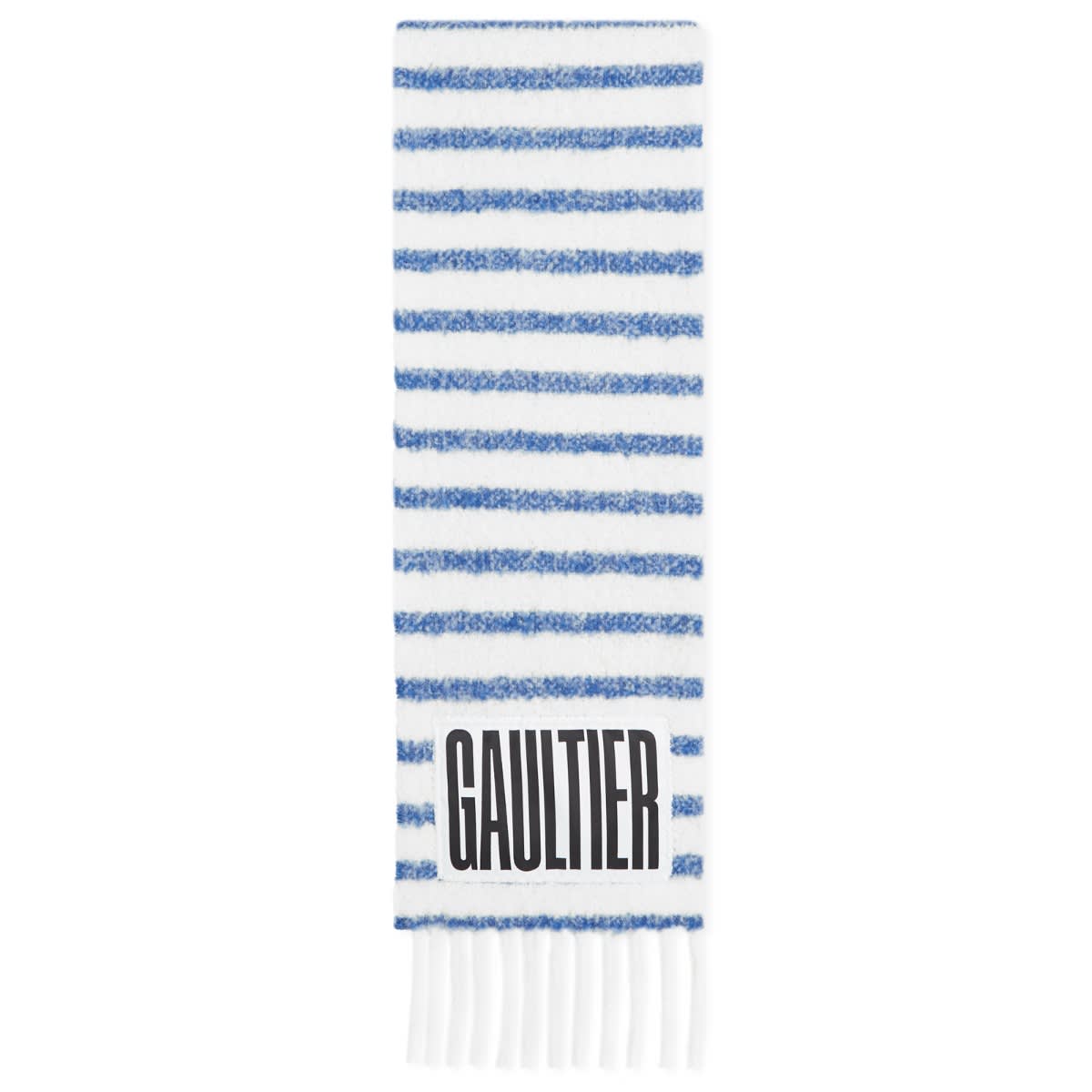 Šál Jean Paul Gaultier Striped Mohair Scarf with Fringe Biela | 2430UEC037PC5480150, 1