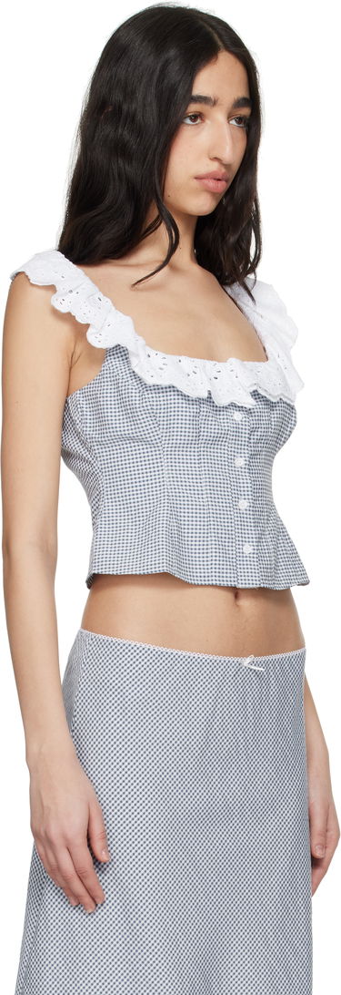 Crop Top GUIZIO Guizio Paloma Lace Top Modrá | S25155W152, 1