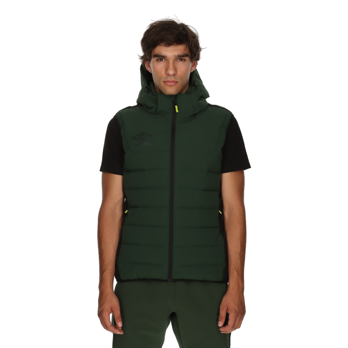 Vesta Umbro Essentials Hooded Puffer Vest Zelené | UMA253M500-68, 0