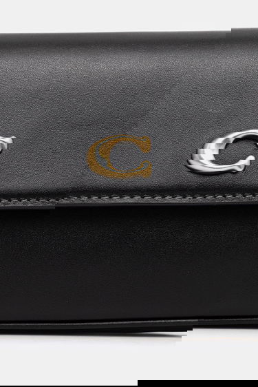 Taška cez rameno Coach Brook Leather Flap Shoulder Bag Čierna | CAN90, 3