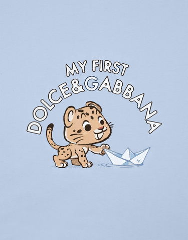 Oblečenie a doplnky Dolce & Gabbana My First Interlock Blanket with Leopard and Boat Print Modrá | LNJA88G7PNKS9000, 2