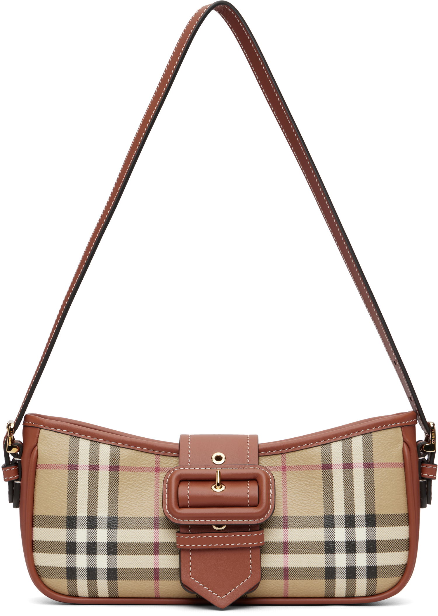 Taška cez rameno Burberry Vintage Check Canvas Sling Bag with Buckle Detail Béžová | 8109796, 0