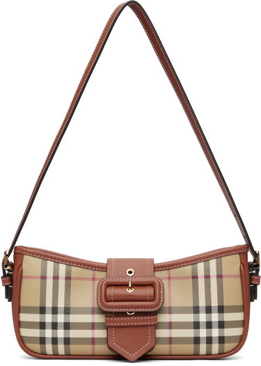 Taška cez rameno Burberry Vintage Check Canvas Sling Bag with Buckle Detail Béžová | 8109796, 0