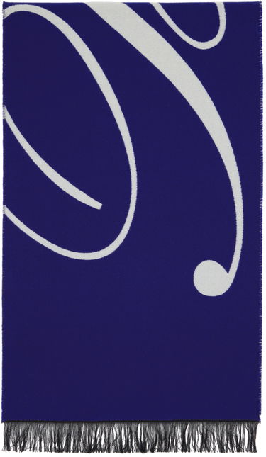 Šál Burberry Logo Wool Silk Scarf Blue / Off-White Navy | 8079174, 0