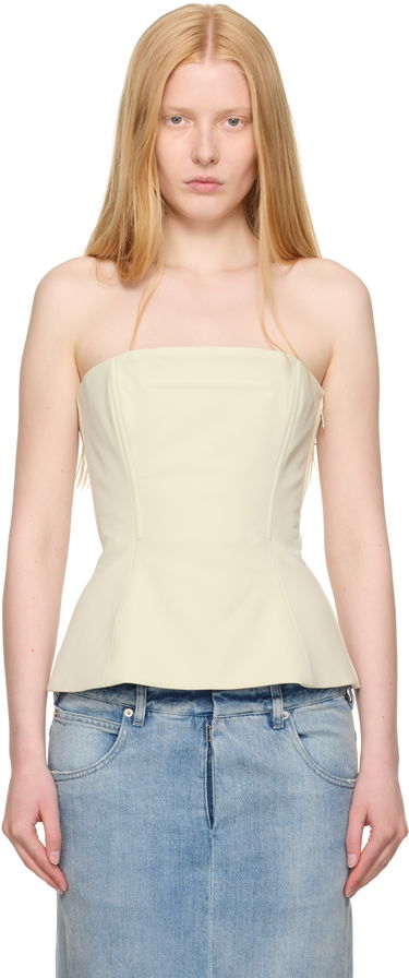 Crop Top Jean Paul Gaultier Jean Paul Gaultier Exclusive Topstitching Corset Top Žltá | 25/03-W-TO337-W002-79, 0