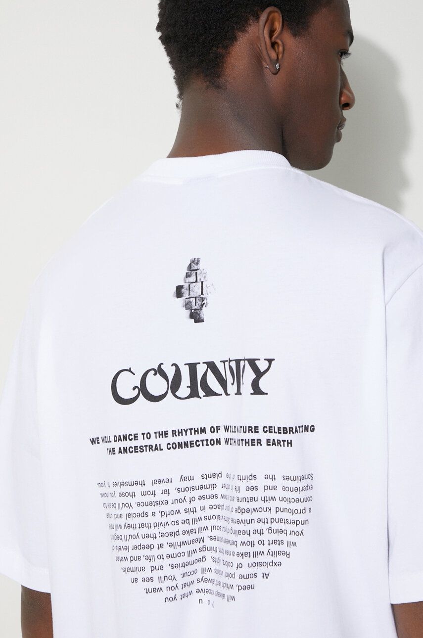 Tričko Marcelo Burlon County Manifesto T-Shirt With Print Biela | CMAA054S24JER0080110, 0