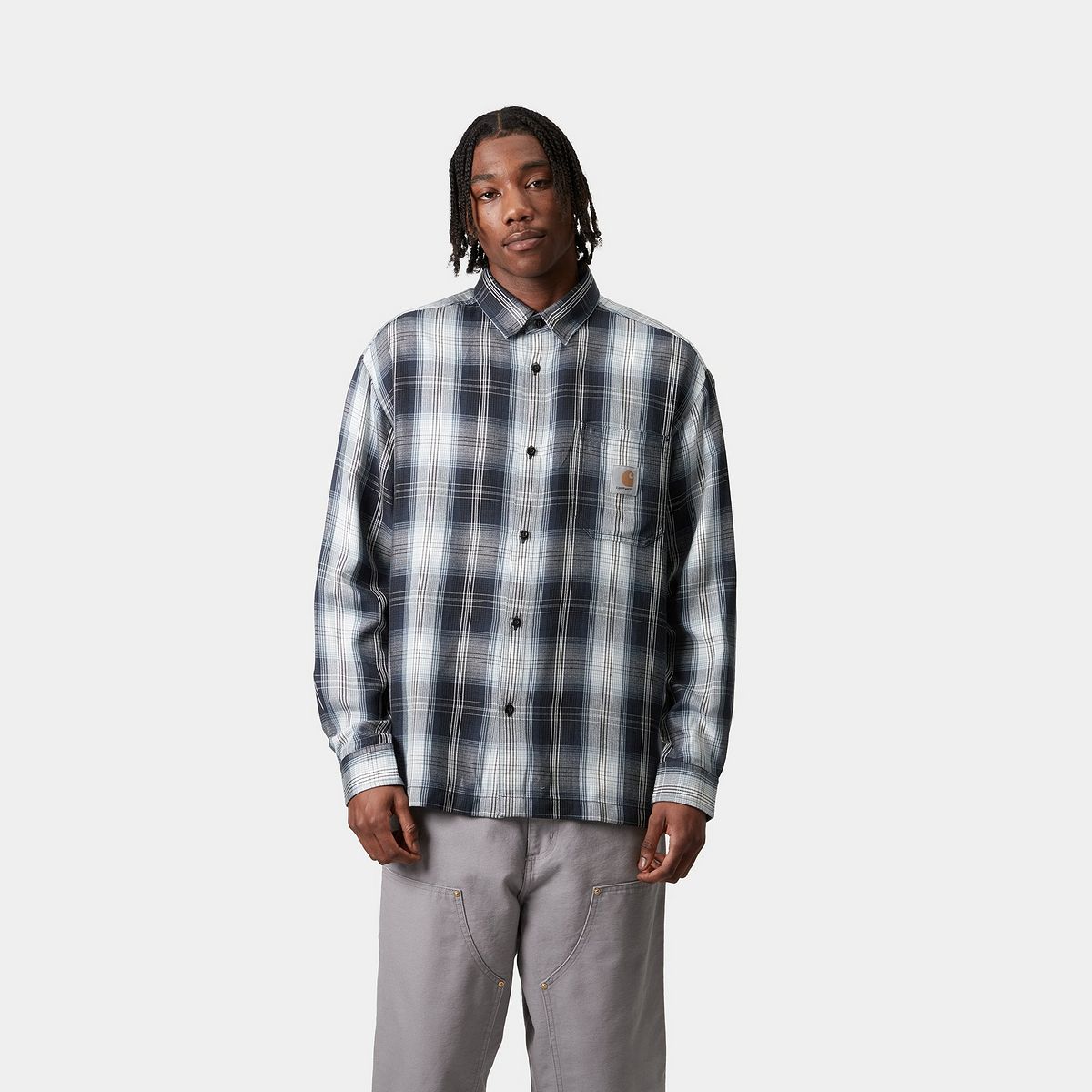 Košeľa Carhartt WIP Carhartt WIP Blanton Long Sleeve Plaid Shirt Modrá | I034379_8, 0