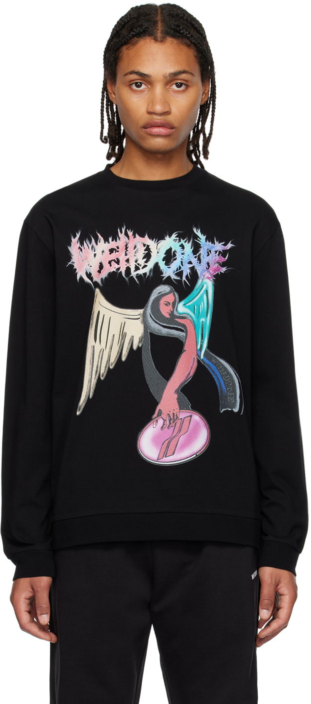 Mikina We11done We11done Graphic Print Sweatshirt Čierna | WD-TS3-23-785-U-BK, 0