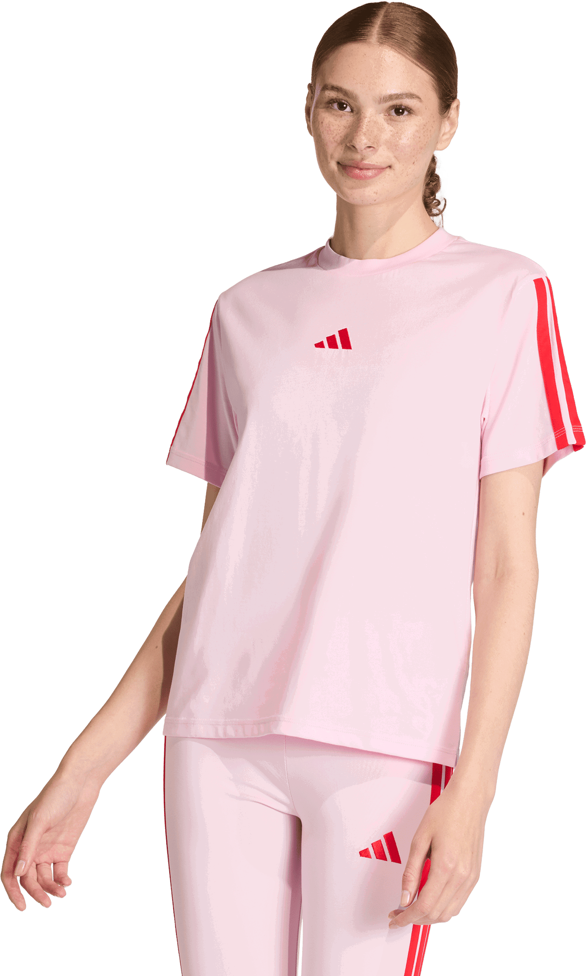 Tričko adidas Originals Short Sleeve T-Shirt Essentials 3 Stripes Ružová | kc5199, 1