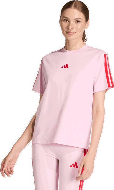 Tričko adidas Originals Short Sleeve T-Shirt Essentials 3 Stripes Ružová | kc5199, 1