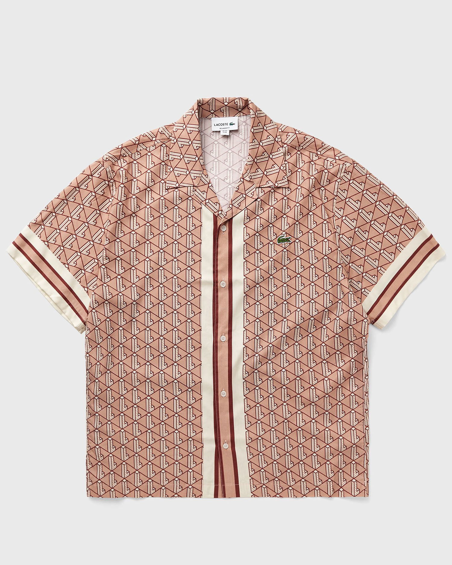 Košeľa Lacoste Lacoste Monogram Relaxed Fit Woven Button-Up Shirt Ružová | CH9094-F9I, 1