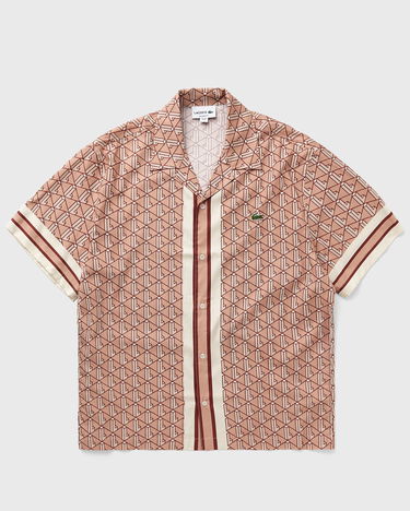 Košeľa Lacoste Lacoste Monogram Relaxed Fit Woven Button-Up Shirt Ružová | CH9094-F9I, 1
