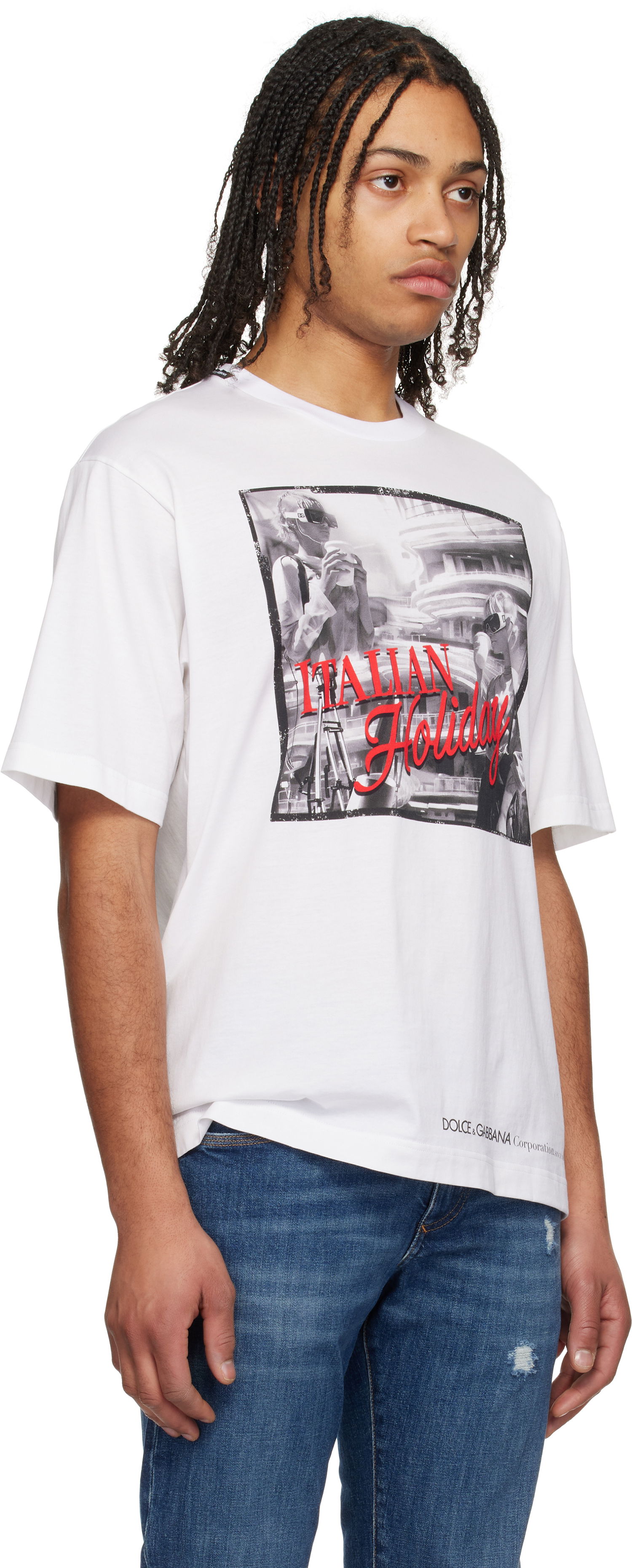 Tričko Dolce & Gabbana Dolce&Gabbana 'Italian Holiday' Print Cotton T-Shirt Biela | G8PN9TG7O4T, 1