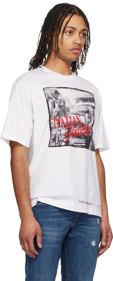 Tričko Dolce & Gabbana Dolce&Gabbana 'Italian Holiday' Print Cotton T-Shirt Biela | G8PN9TG7O4T, 1