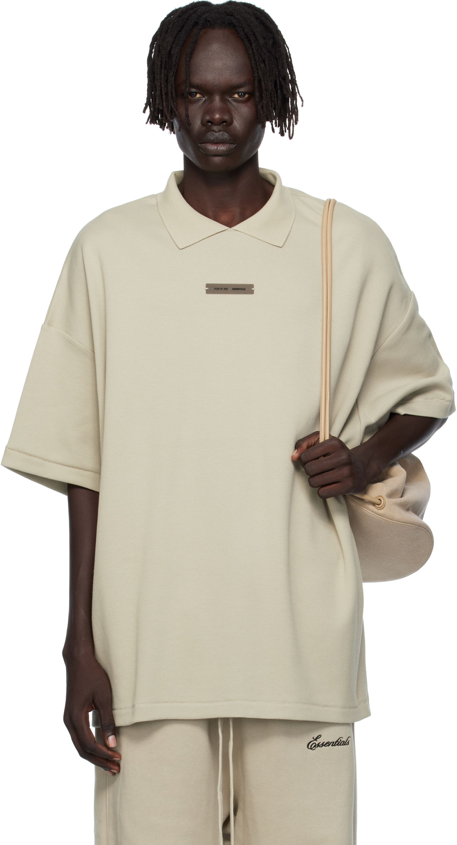 Polo tričko Fear of God ESSENTIALS 90s Fit Piqué Short Sleeve Polo Béžová | 125SP254406F, 0