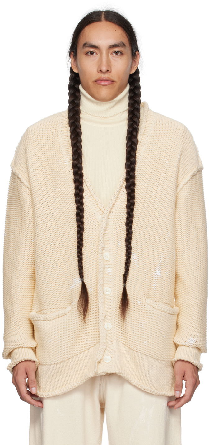 Sveter R13 R13 Rolled Edge Knit Cardigan Béžová | R13MY151-Y055B, 0