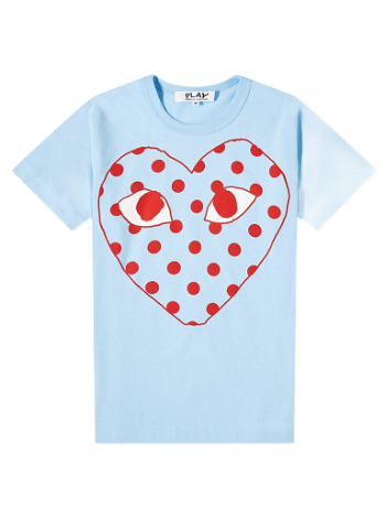 Comme des Garçons Play W Red Heart Polka Dot Logo Tee P1T275-1