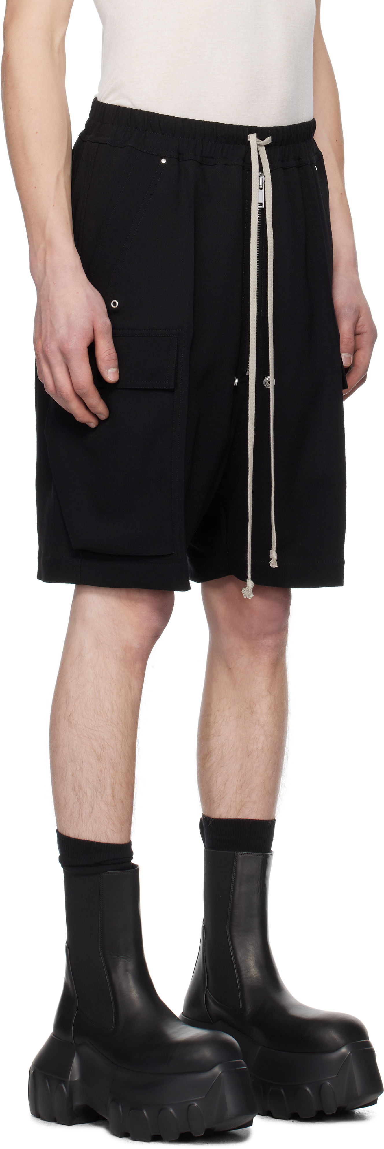 Šortky Rick Owens Rick Owens Hollywood Cargobela Shorts Čierna | RU01E5360 WA, 1