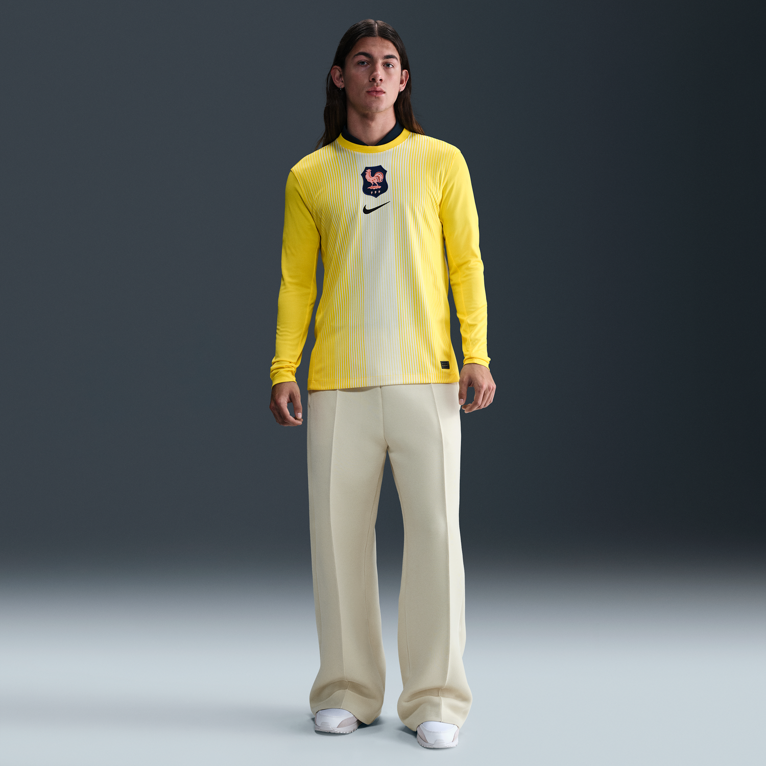 Dres Nike FFF 2025/26 Stadium Dri-FIT Replica Men's Long Sleeve Goalkeeper Soccer Jersey Žltá | HM9802-718, 1