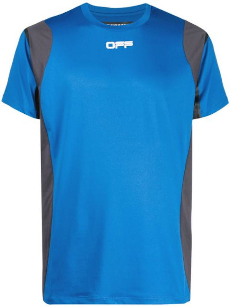Tričko Off-White Active S/S T-shirt Blue/Grey Modrá | OMVA011I20JER0024506
