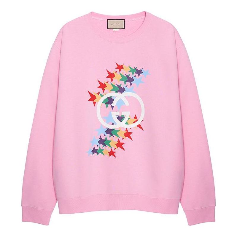 Sveter Gucci Gucci Crewneck Sweatshirt With Stars Print Ružová | 626990-XJDNK-5904, 0