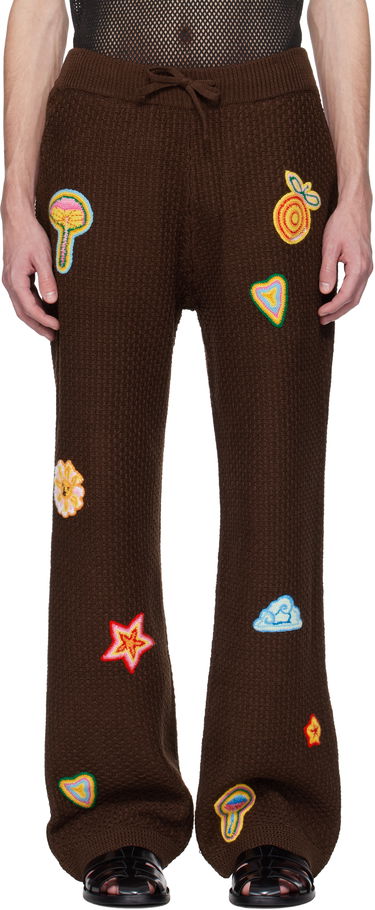 Tepláky Casablanca Casablanca Motif Crochet Sweatpants Hnedá | MS25-KW-915-01, 0