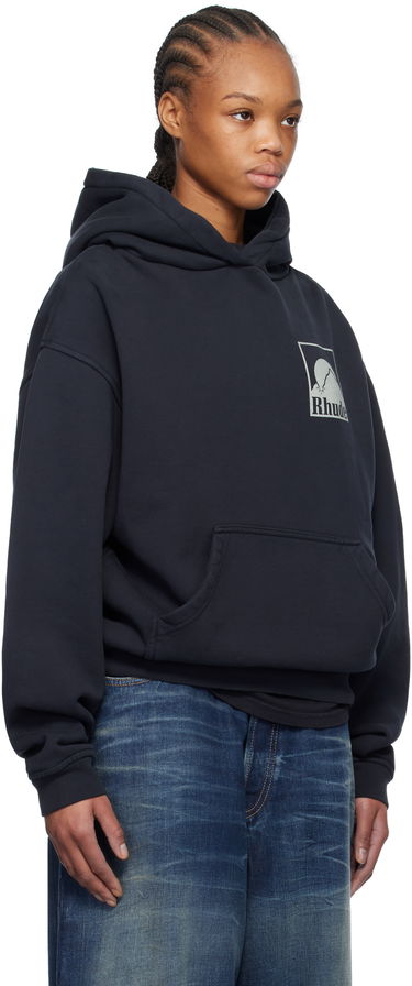 Mikina Rhude Rhude Moonlight Badge Hoodie Navy | RHPS25HO05012, 4