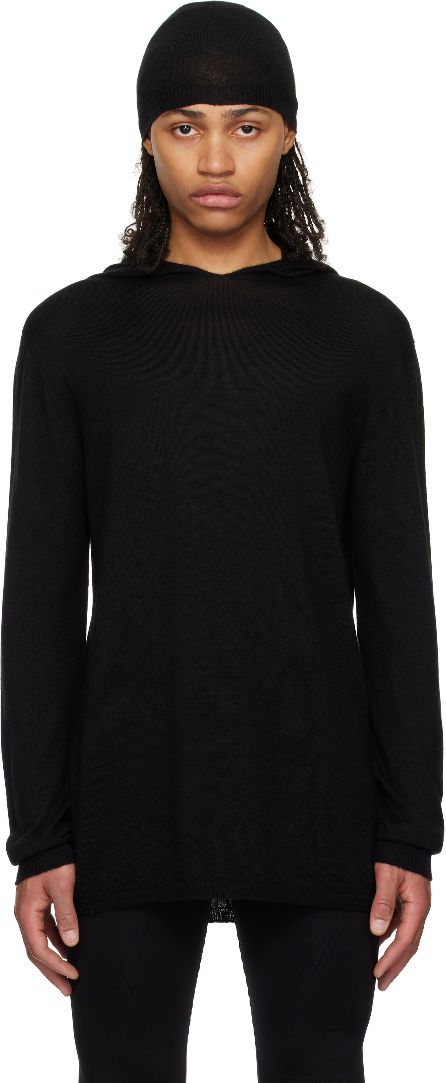 Mikina Rick Owens Rick Owens Hollywood Oversized Long Sleeve Hoodie Čierna | RU01E5623 WS, 0