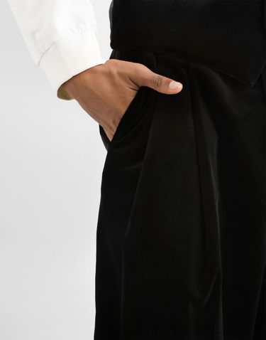 Nohavice Dolce & Gabbana Dolce & Gabbana Smooth Velvet Trousers Čierna | GP0N5TFUVG7N0000, 3