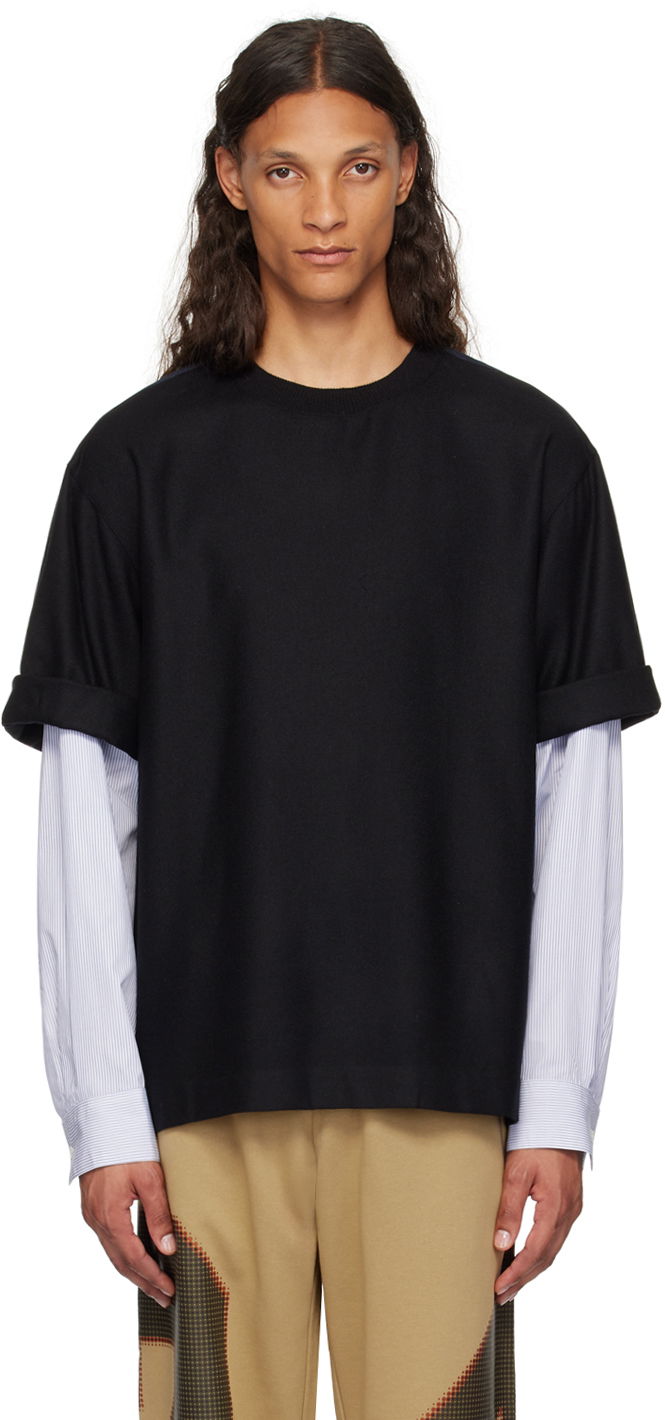 Tričko Dries Van Noten Paneled T-Shirt Čierna | 242-020746-9261