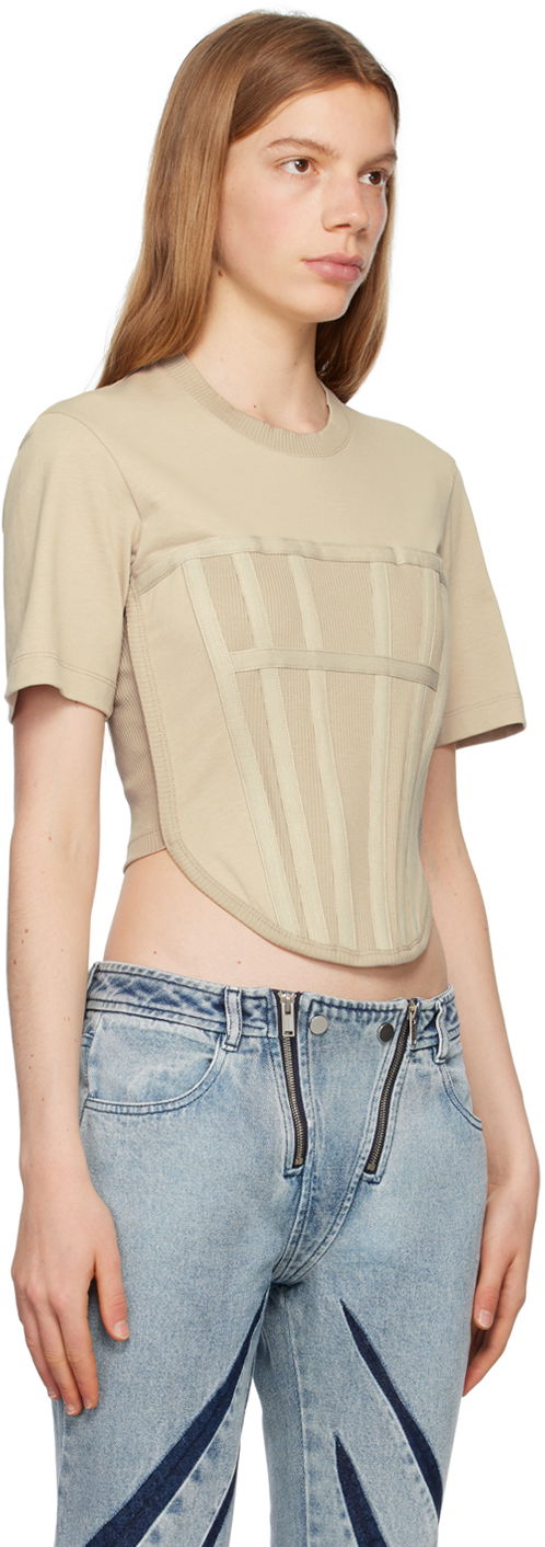 Tričko Dion Lee Dion Lee Corset T-Shirt Béžová | C3097P23, 1