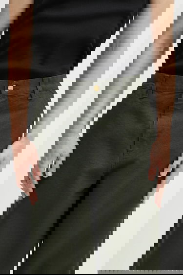 Nohavice Carhartt WIP Cotton Loose Fit Simple Pant Zelené | I031220.4902, 3