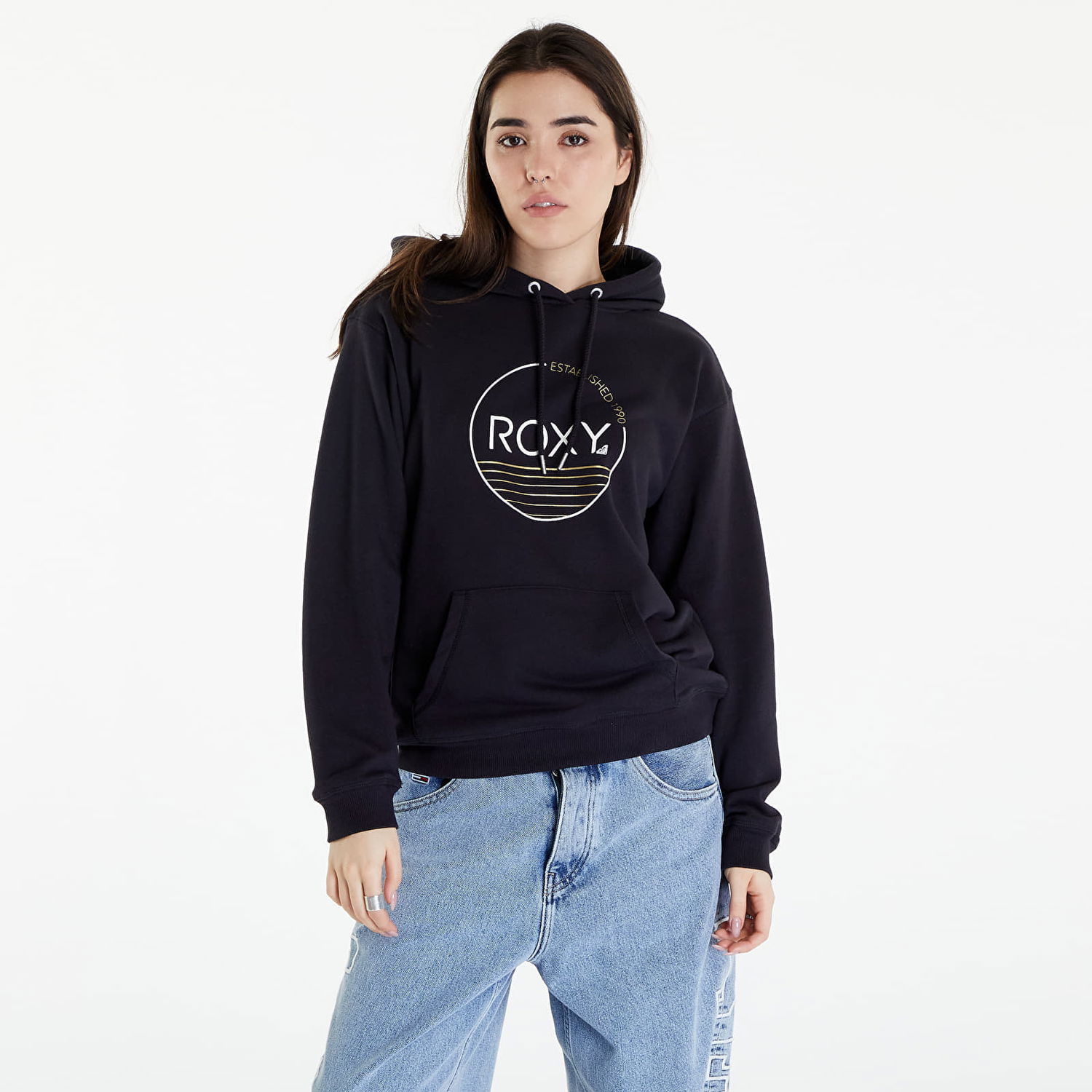 Mikina Roxy Surf Stoked Hoodie Terry Gray Čierna | ERJFT04815-KVJ0, 0