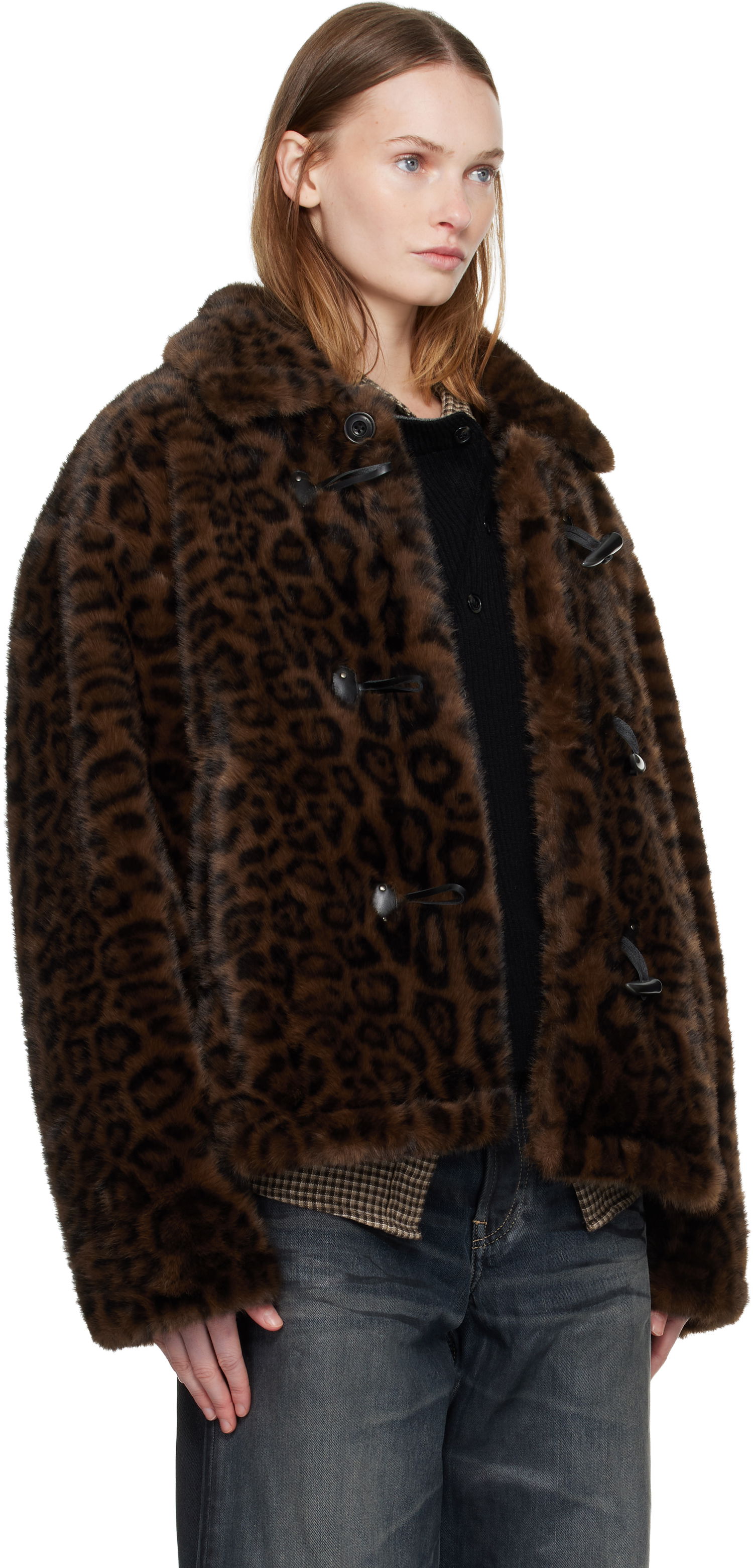 Bunda Andersson Bell Andersson Bell Leopard Fur Duffle Jacket Hnedá | awa735u, 1
