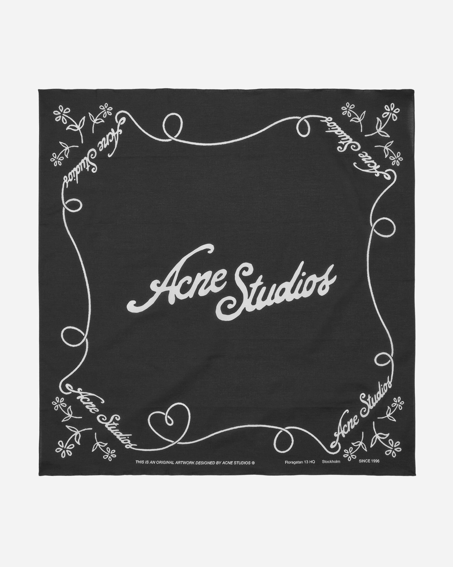 Šál Acne Studios Printed Logo Bandana Čierna | CA0304- J83, 1